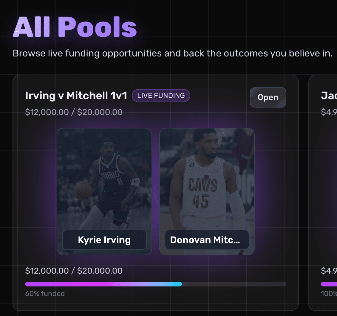 All Pools page showing available pools