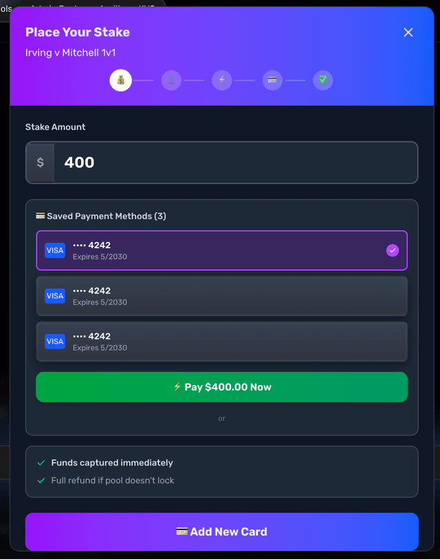 Select payment method screen